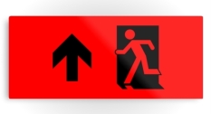 Running Man Fire Safety Exit Sign Emergency Evacuation Printed Metal 109