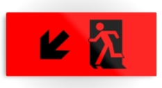 Running Man Fire Safety Exit Sign Emergency Evacuation Printed Metal 112