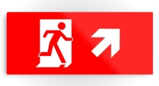 Running Man Fire Safety Exit Sign Emergency Evacuation Printed Metal 18