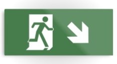 Running Man Fire Safety Exit Sign Emergency Evacuation Printed Metal 22