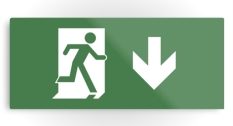Running Man Fire Safety Exit Sign Emergency Evacuation Printed Metal 23