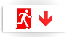 Running Man Fire Safety Exit Sign Emergency Evacuation Printed Metal 47