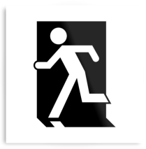 Running Man Fire Safety Exit Sign Emergency Evacuation Printed Metal 6