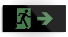 Running Man Fire Safety Exit Sign Emergency Evacuation Printed Metal 80