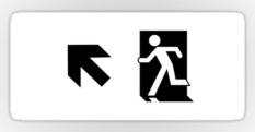 Running Man Fire Safety Exit Sign Emergency Evacuation Sticker Decals 126