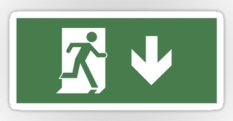 Running Man Fire Safety Exit Sign Emergency Evacuation Sticker Decals 43