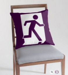 Running Man Fire Safety Exit Sign Emergency Evacuation Throw Pillow Cushion 101
