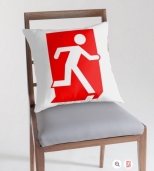Running Man Fire Safety Exit Sign Emergency Evacuation Throw Pillow Cushion 103