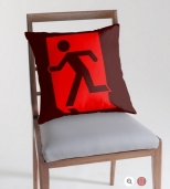 Running Man Fire Safety Exit Sign Emergency Evacuation Throw Pillow Cushion 111