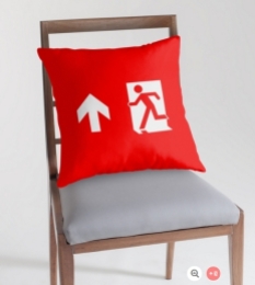 Running Man Fire Safety Exit Sign Emergency Evacuation Throw Pillow Cushion 115