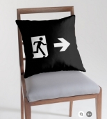 Running Man Fire Safety Exit Sign Emergency Evacuation Throw Pillow Cushion 137