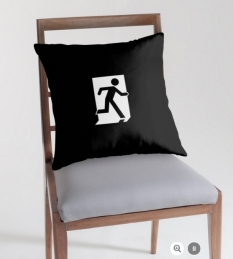 Running Man Fire Safety Exit Sign Emergency Evacuation Throw Pillow Cushion 141
