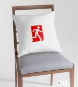 Running Man Fire Safety Exit Sign Emergency Evacuation Throw Pillow Cushion 154