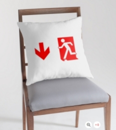 Running Man Fire Safety Exit Sign Emergency Evacuation Throw Pillow Cushion 160