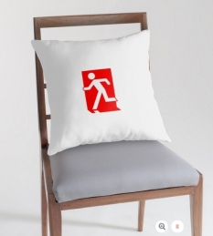 Running Man Fire Safety Exit Sign Emergency Evacuation Throw Pillow Cushion 161