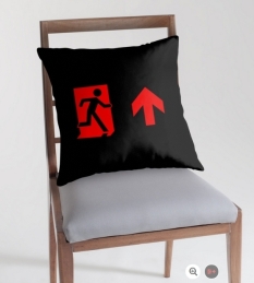 Running Man Fire Safety Exit Sign Emergency Evacuation Throw Pillow Cushion 163