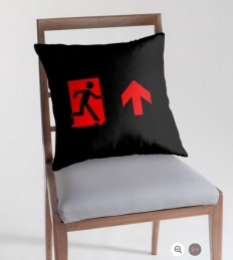 Running Man Fire Safety Exit Sign Emergency Evacuation Throw Pillow Cushion 163