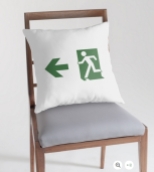 Running Man Fire Safety Exit Sign Emergency Evacuation Throw Pillow Cushion 18