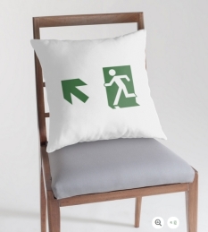 Running Man Fire Safety Exit Sign Emergency Evacuation Throw Pillow Cushion 19