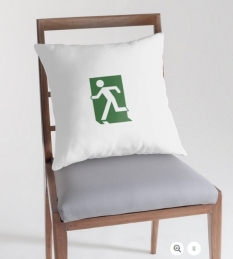 Running Man Fire Safety Exit Sign Emergency Evacuation Throw Pillow Cushion 22