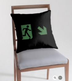 Running Man Fire Safety Exit Sign Emergency Evacuation Throw Pillow Cushion 27