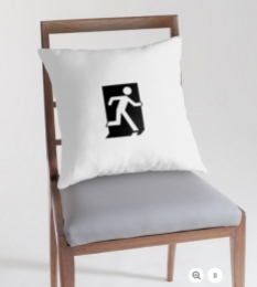 Running Man Fire Safety Exit Sign Emergency Evacuation Throw Pillow Cushion 42