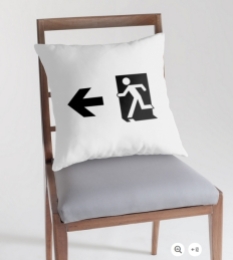 Running Man Fire Safety Exit Sign Emergency Evacuation Throw Pillow Cushion 44