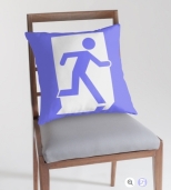 Running Man Fire Safety Exit Sign Emergency Evacuation Throw Pillow Cushion 45