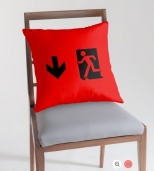 Running Man Fire Safety Exit Sign Emergency Evacuation Throw Pillow Cushion 61