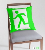 Running Man Fire Safety Exit Sign Emergency Evacuation Throw Pillow Cushion 86
