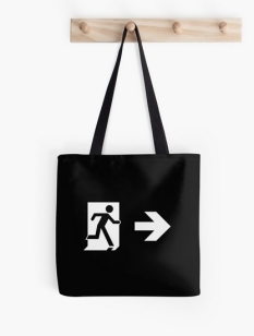 Running Man Fire Safety Exit Sign Emergency Evacuation Tote Shoulder Carry Bag 156