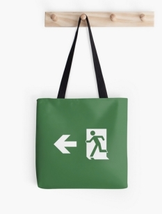 Running Man Fire Safety Exit Sign Emergency Evacuation Tote Shoulder Carry Bag 162