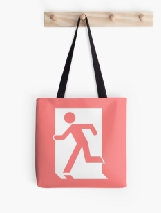 Running Man Fire Safety Exit Sign Emergency Evacuation Tote Shoulder Carry Bag 44