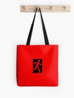 Running Man Fire Safety Exit Sign Emergency Evacuation Tote Shoulder Carry Bag 60