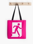Running Man Fire Safety Exit Sign Emergency Evacuation Tote Shoulder Carry Bag 63