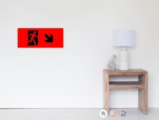 Running Man Fire Safety Exit Sign Emergency Evacuation Wall Poster 106