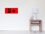 Running Man Fire Safety Exit Sign Emergency Evacuation Wall Poster 107