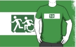 Accessible Exit Sign Project Wheelchair Wheelie Running Man Symbol Means of Egress Icon Disability Emergency Evacuation Fire Safety Adult T-shirt 121
