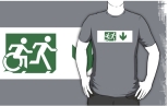 Accessible Exit Sign Project Wheelchair Wheelie Running Man Symbol Means of Egress Icon Disability Emergency Evacuation Fire Safety Adult T-shirt 146