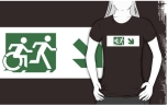 Accessible Exit Sign Project Wheelchair Wheelie Running Man Symbol Means of Egress Icon Disability Emergency Evacuation Fire Safety Adult T-shirt 147