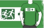 Accessible Exit Sign Project Wheelchair Wheelie Running Man Symbol Means of Egress Icon Disability Emergency Evacuation Fire Safety Adult T-shirt 150