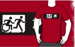 Accessible Exit Sign Project Wheelchair Wheelie Running Man Symbol Means of Egress Icon Disability Emergency Evacuation Fire Safety Adult T-shirt 254