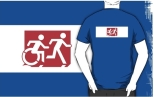 Accessible Exit Sign Project Wheelchair Wheelie Running Man Symbol Means of Egress Icon Disability Emergency Evacuation Fire Safety Adult T-shirt 269