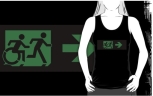 Accessible Exit Sign Project Wheelchair Wheelie Running Man Symbol Means of Egress Icon Disability Emergency Evacuation Fire Safety Adult T-shirt 328