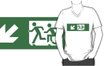 Accessible Exit Sign Project Wheelchair Wheelie Running Man Symbol Means of Egress Icon Disability Emergency Evacuation Fire Safety Adult T-shirt 407