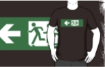 Accessible Exit Sign Project Wheelchair Wheelie Running Man Symbol Means of Egress Icon Disability Emergency Evacuation Fire Safety Adult T-shirt 423