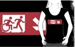 Accessible Exit Sign Project Wheelchair Wheelie Running Man Symbol Means of Egress Icon Disability Emergency Evacuation Fire Safety Adult T-shirt 535