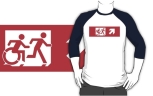 Accessible Exit Sign Project Wheelchair Wheelie Running Man Symbol Means of Egress Icon Disability Emergency Evacuation Fire Safety Adult T-shirt 546
