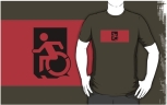 Accessible Exit Sign Project Wheelchair Wheelie Running Man Symbol Means of Egress Icon Disability Emergency Evacuation Fire Safety Adult t-shirt 57
