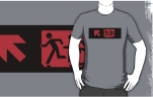 Accessible Exit Sign Project Wheelchair Wheelie Running Man Symbol Means of Egress Icon Disability Emergency Evacuation Fire Safety Adult T-shirt 571